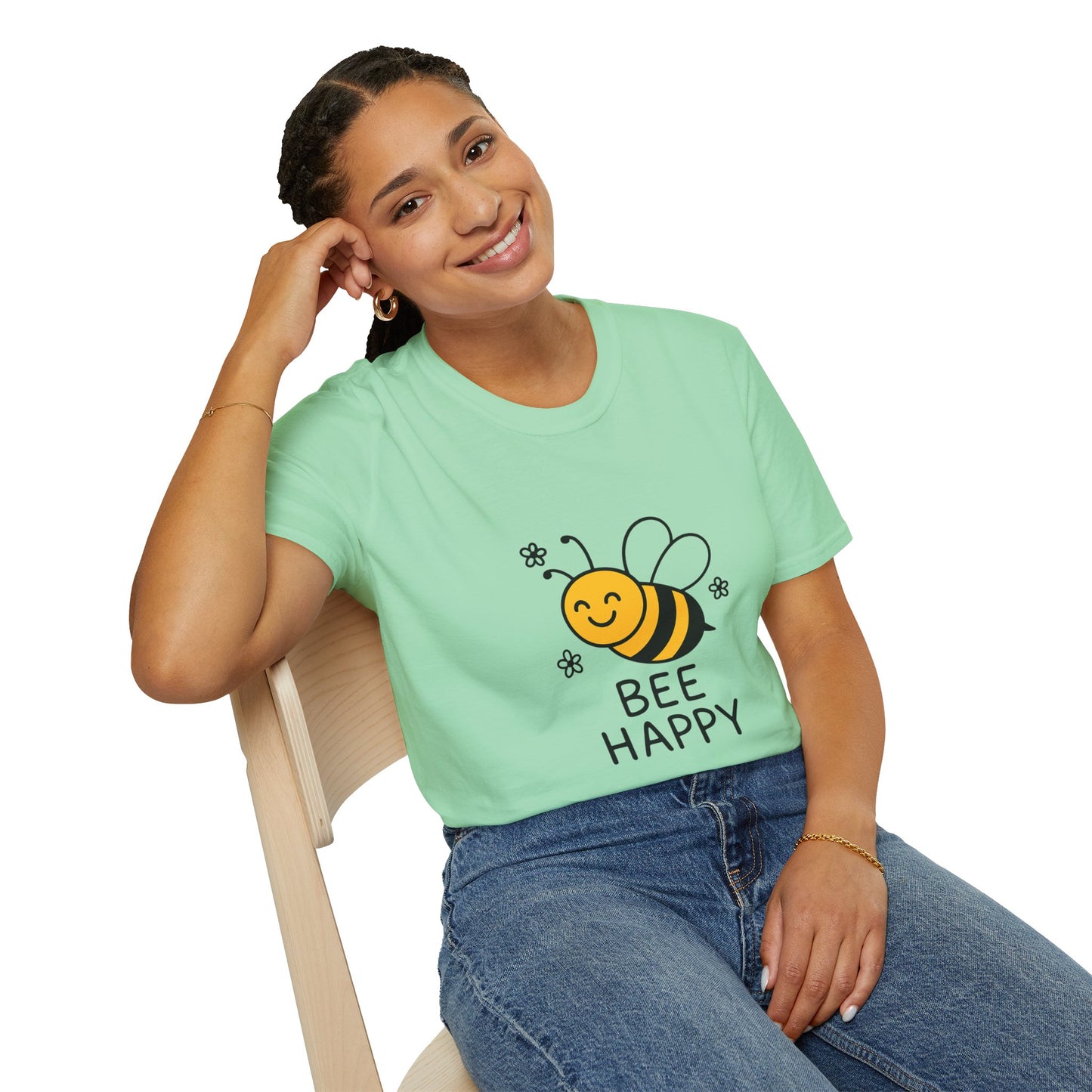 Bee Happy Unisex Softstyle T-Shirt | Cute Bee Graphic Tee, Fun Gift for Kids and Adults, Summer Vibe Shirt, Bee-themed Apparel, Nature [...]