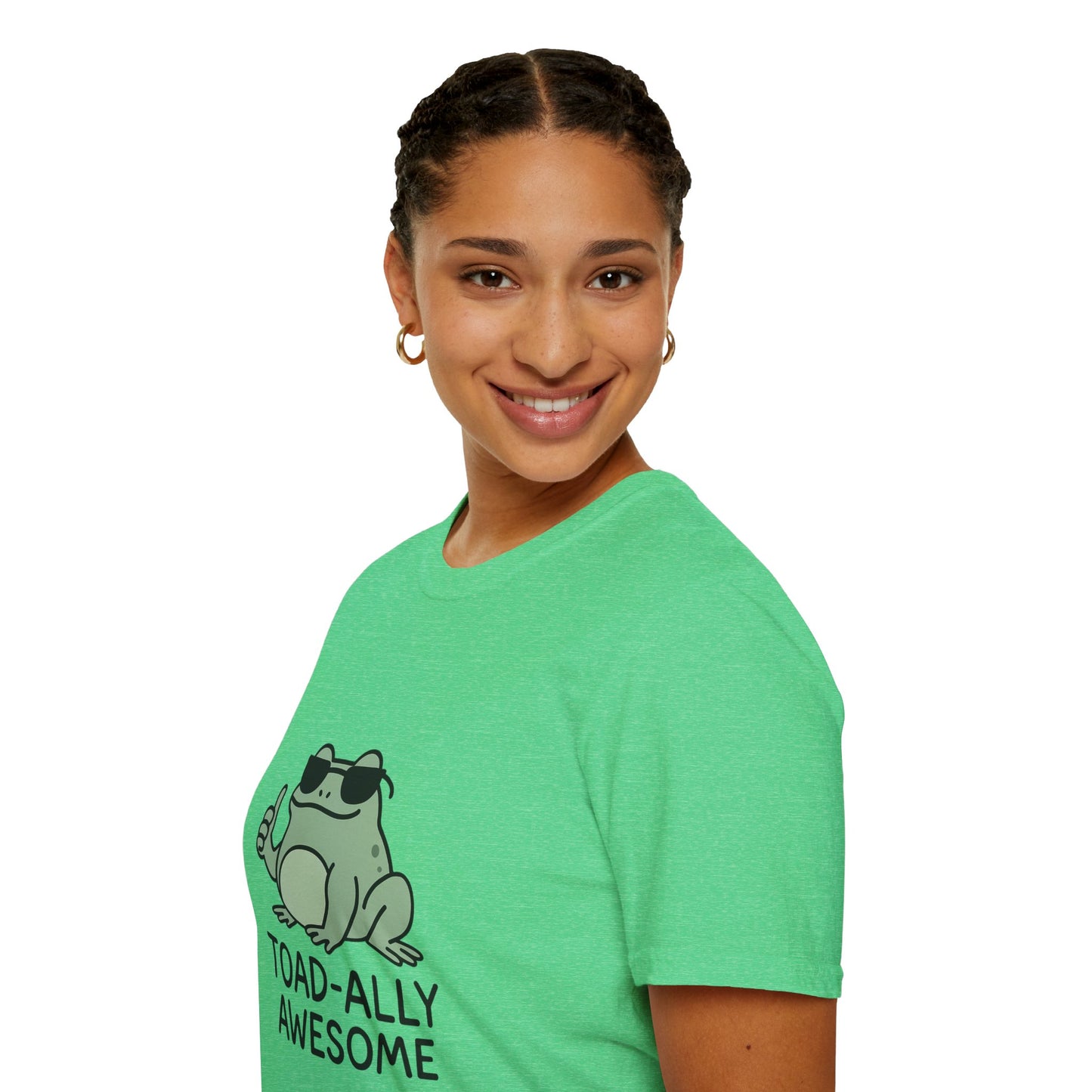 Toad-ally Awesome Unisex Softstyle T-Shirt, Funny Frog Tee, Gift for Animal Lovers, Casual Wear, Birthday Present, Green Humor Shirt