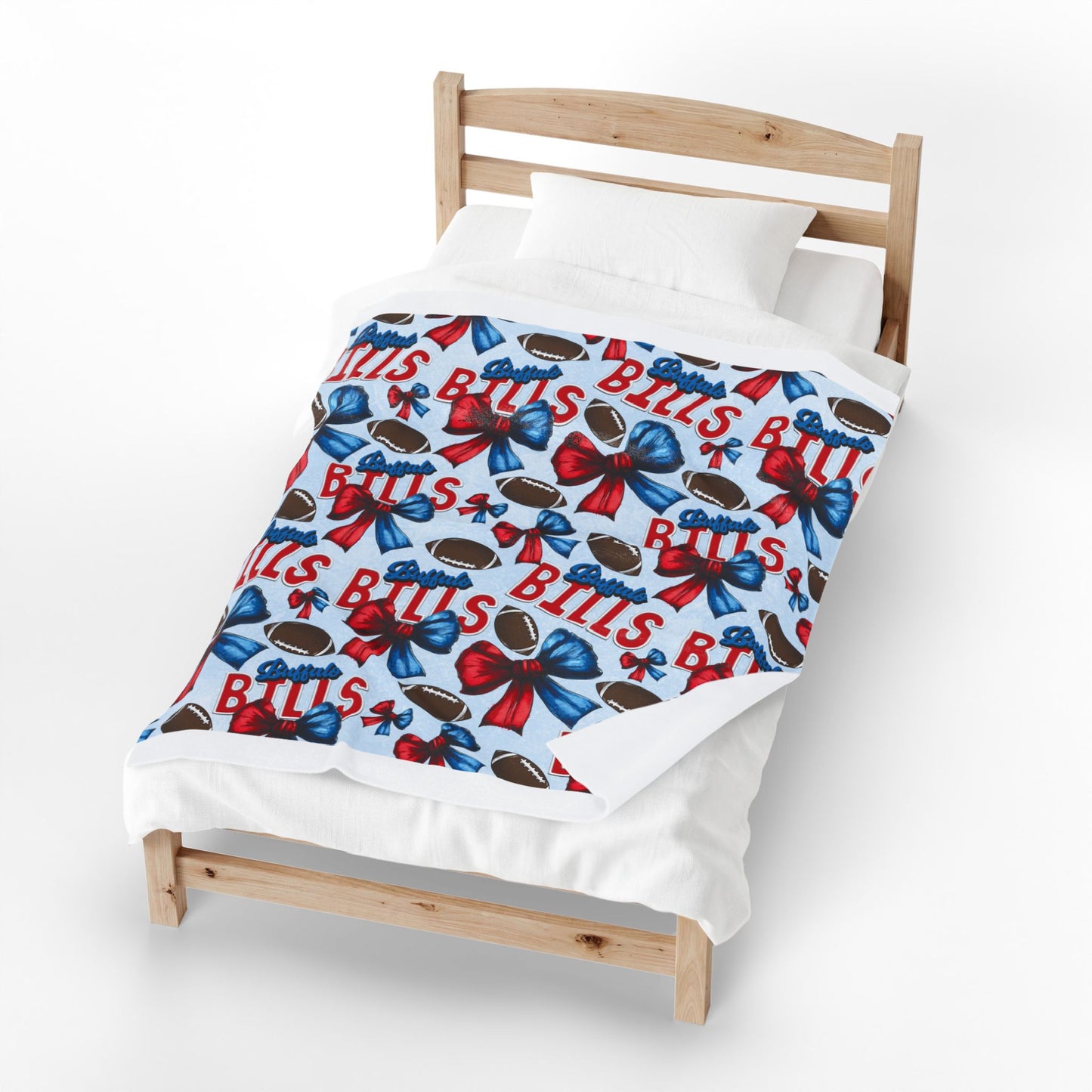 American Flag Bow Velveteen Plush Blanket — Patriotic 4th of July Throw