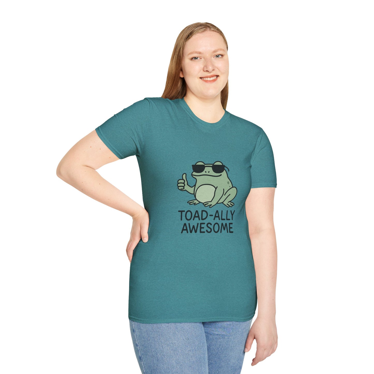 Toad-ally Awesome Unisex Softstyle T-Shirt, Funny Frog Tee, Gift for Animal Lovers, Casual Wear, Birthday Present, Green Humor Shirt
