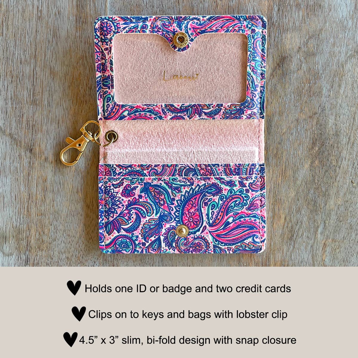 ID Wallet Keychain - Paisley