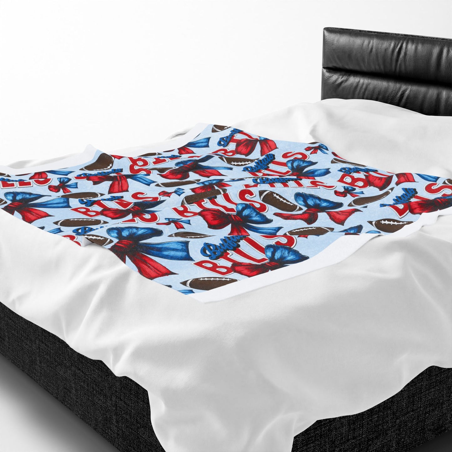 American Flag Bow Velveteen Plush Blanket — Patriotic 4th of July Throw