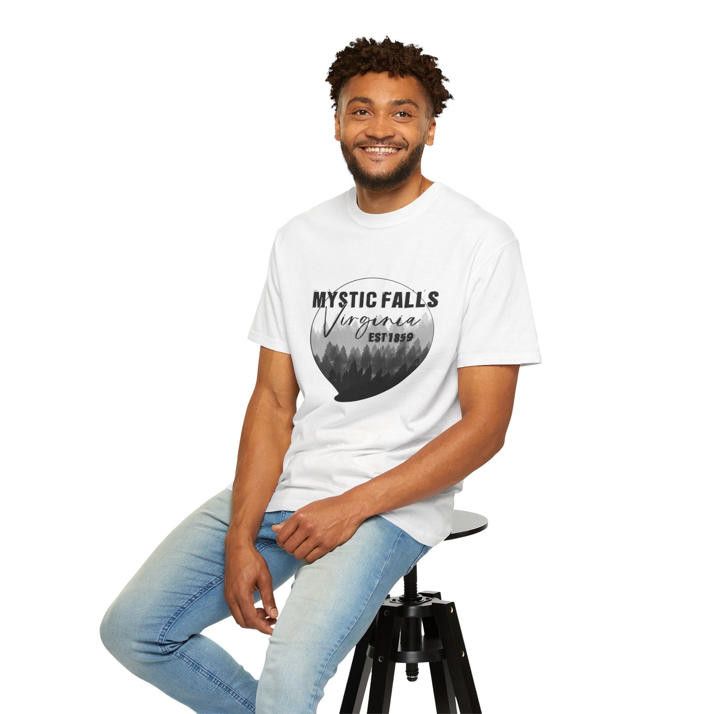 Mystic Falls Virginia T-Shirt — Forest Circle Graphic Tee (EST 1859)