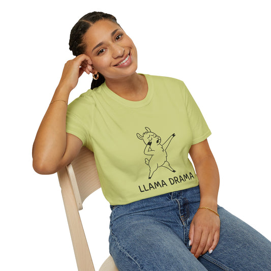 Llama Drama Unisex T-Shirt | Funny Graphic Tee, Gift for Animal Lovers, Cute Apparel, Casual Wear