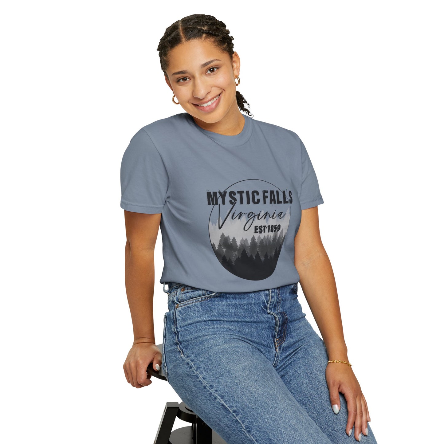 Mystic Falls Virginia T-Shirt — Forest Circle Graphic Tee (EST 1859)