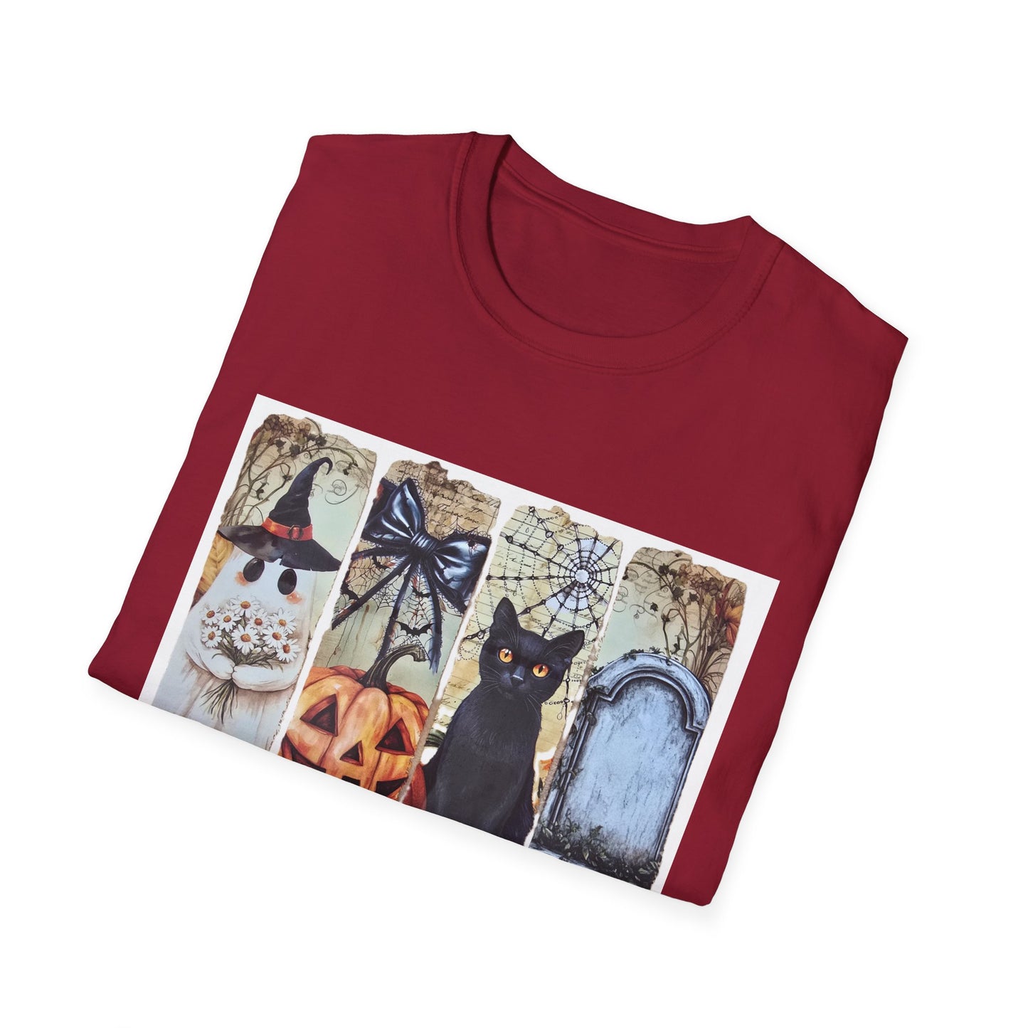 Spooky Season Cat T-Shirt, Halloween Tees, Unisex Softstyle Tee, Fall Fashion, Cute Halloween Shirt, Cat Lover Gift