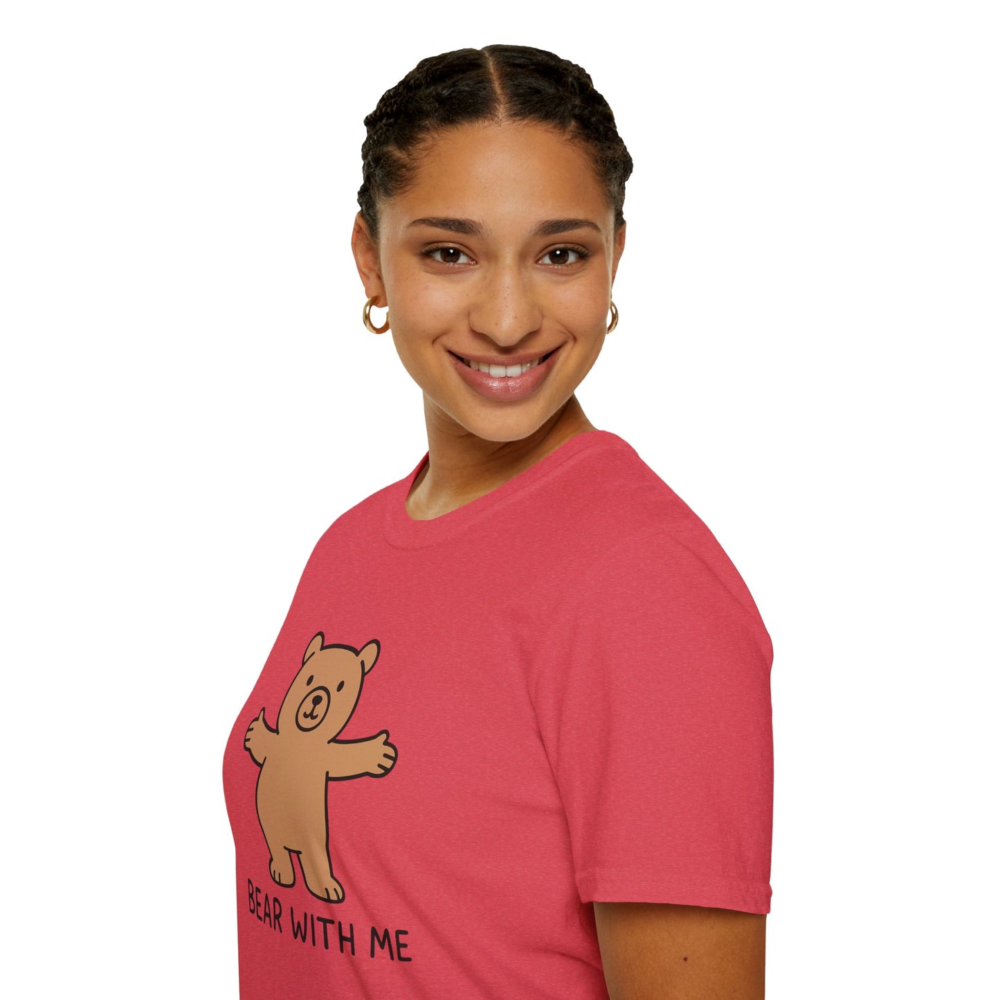 Cute Bear Graphic T-Shirt | Bear with Me Tee, Gift for Animal Lovers, Fun Casual Wear, Birthday Gift, Unisex Softstyle Shirt