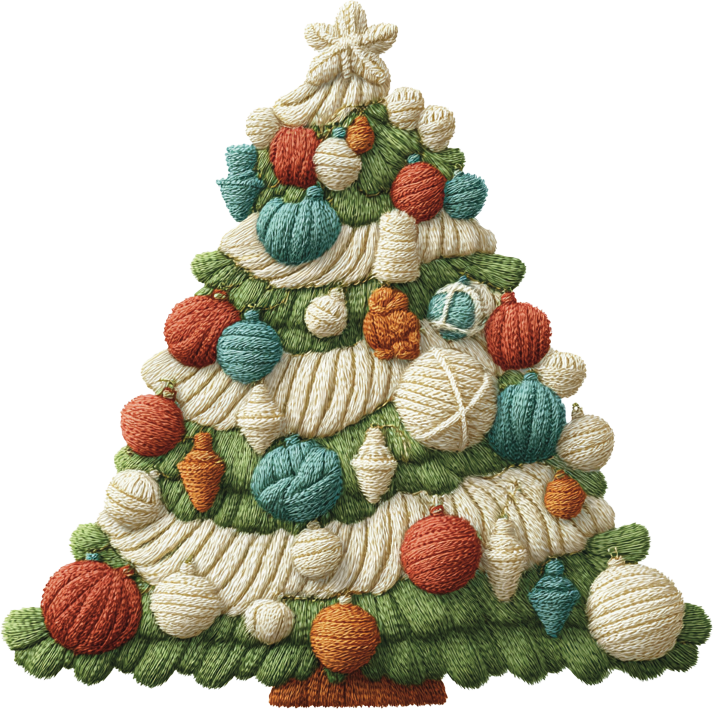 🎄 Cozy Yarn Christmas Tree Tee – Embroidered-Style Holiday T-Shirt