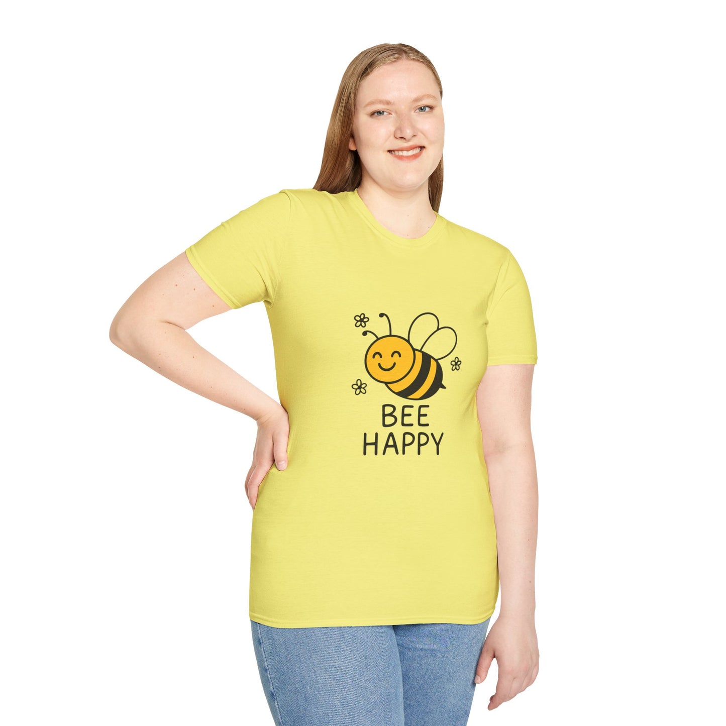 Bee Happy Unisex Softstyle T-Shirt | Cute Bee Graphic Tee, Fun Gift for Kids and Adults, Summer Vibe Shirt, Bee-themed Apparel, Nature [...]