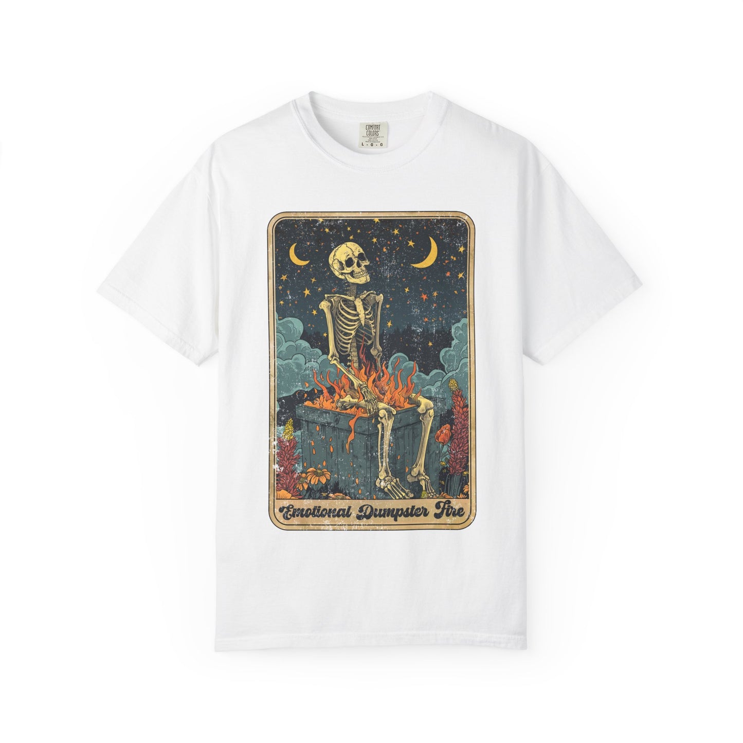 Skeleton in the Moonlight T-Shirt | Spooky Vintage Graphic Tee for Halloween, Casual Wear, Unisex Apparel, Fall Fashion, Gift for Art Lovers