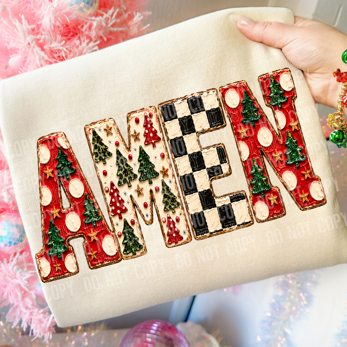 Amen Painted Christmas – Tee, Sweatshirt & Hoodie