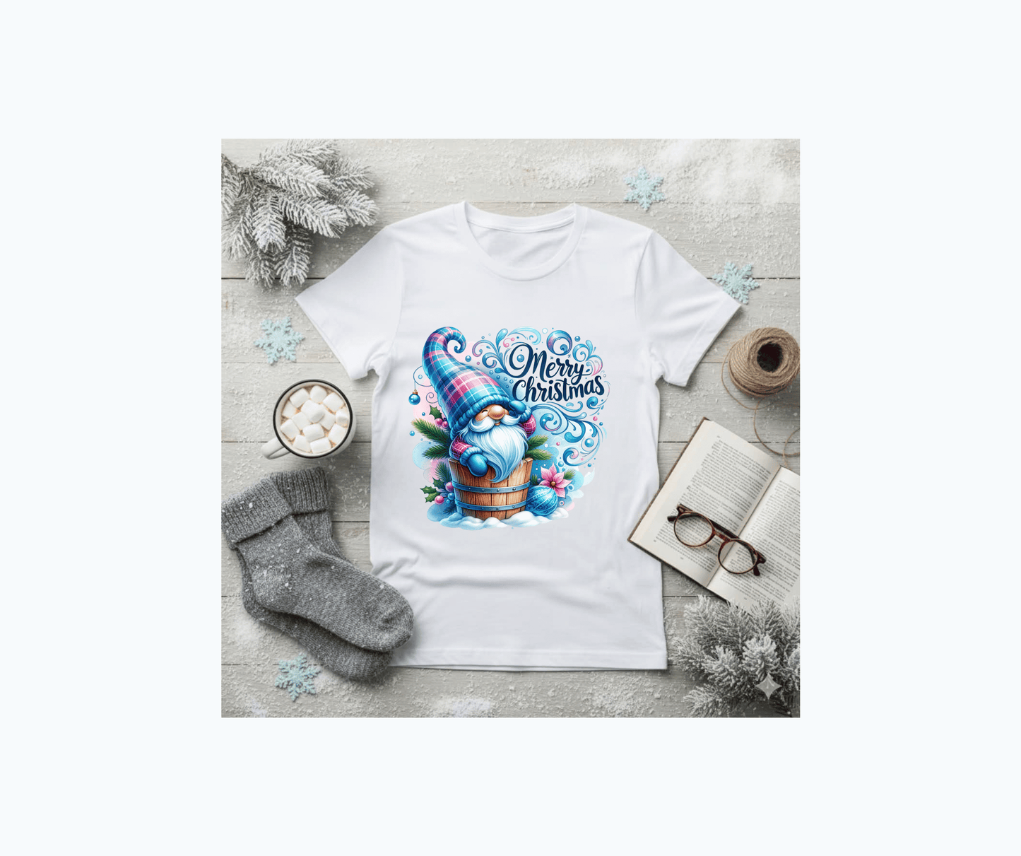 🎅 Merry Christmas Gnome Tee – Cozy Winter Holiday T-Shirt