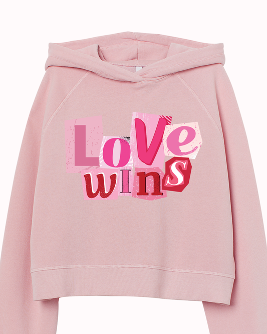 Love Wins Pink Hoodie – Valentine’s Day Graphic Sweatshirt