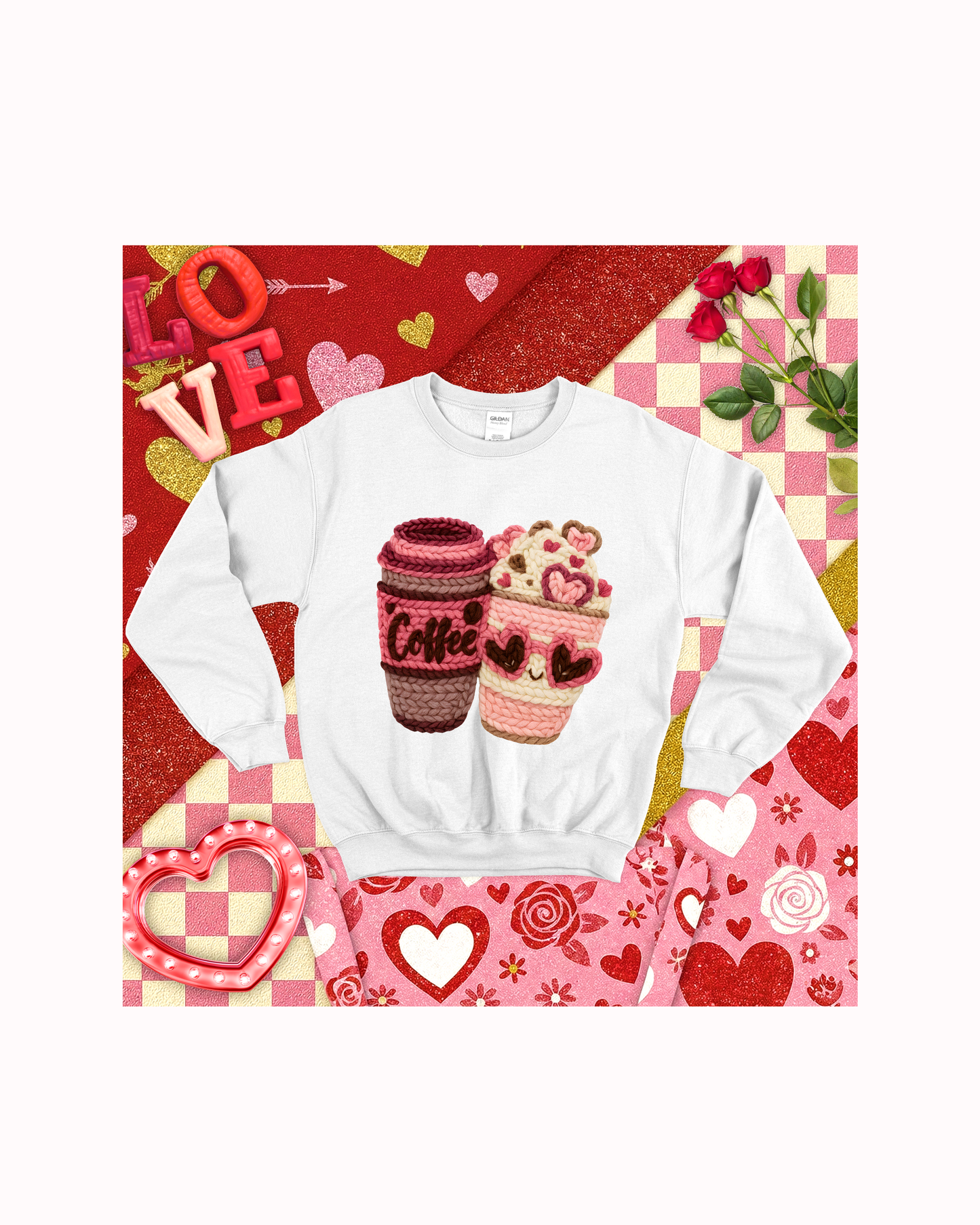 Valentine Coffee Sweatshirt – Cute Love Coffee Graphic Crewneck