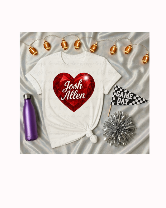 Josh Heart Shirt – Football Fan Valentine Graphic Tee