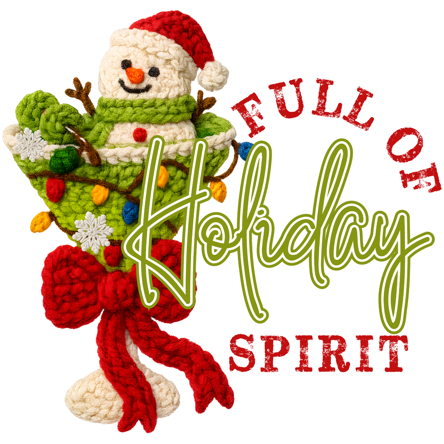 ☃️ Full of Holiday Spirit Tee – Cozy Snowman Christmas T-Shirt