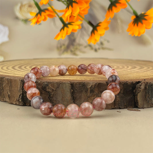 Natural 6mm Fire Quartz Crystal Stretch Bracelets