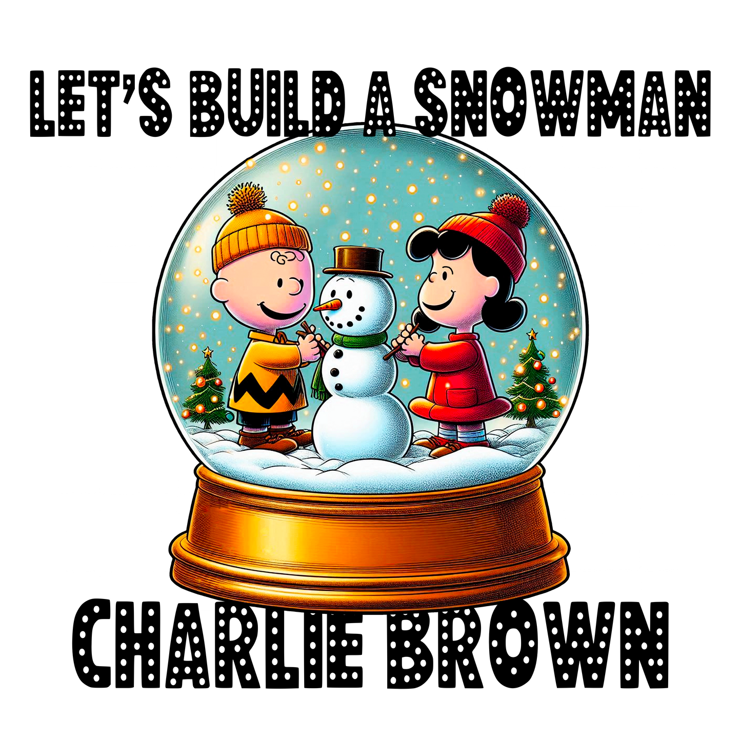 Let’s Build a Snowman T-Shirt | Classic Christmas Cartoon Tee | Cozy Winter Snow Globe Design