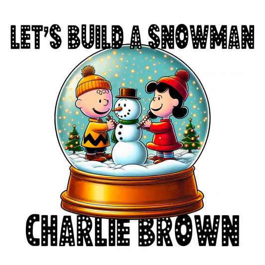 Let’s Build a Snowman T-Shirt | Classic Christmas Cartoon Tee | Cozy Winter Snow Globe Design