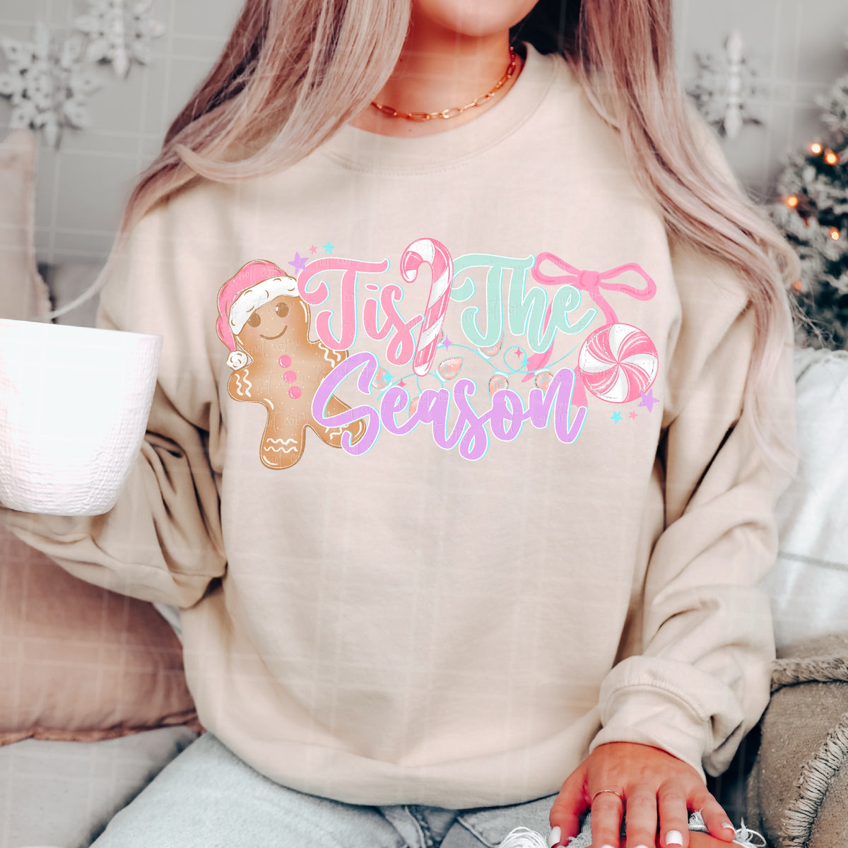 Tis the Season Pastel Gingerbread – Tee, Sweatshirt & Hoodie