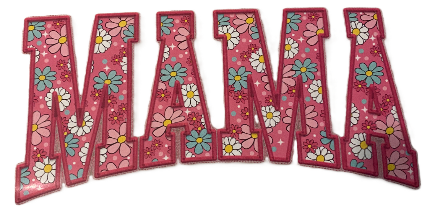 Flowered Mama Letters Tshirt