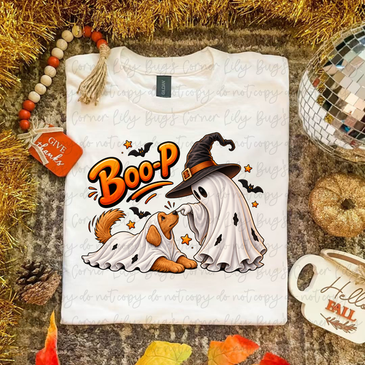 Boo-P Ghost & Dog – Halloween Tee, Sweatshirt & Hoodie