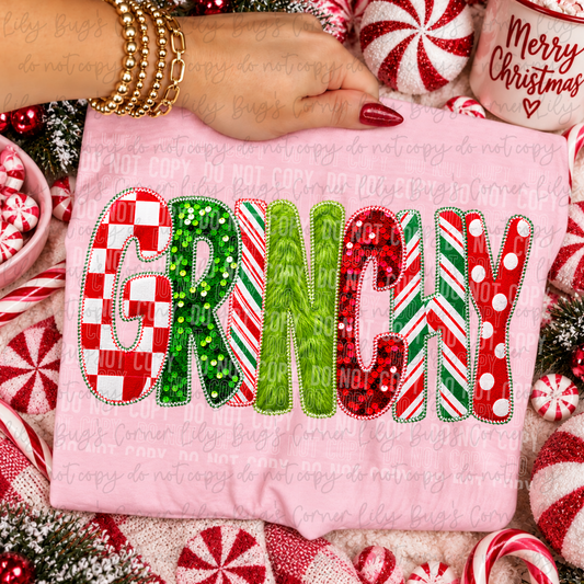 Green Guy Inspired Patterned Holiday Lettering – Tee, Sweatshirt & Hoodie