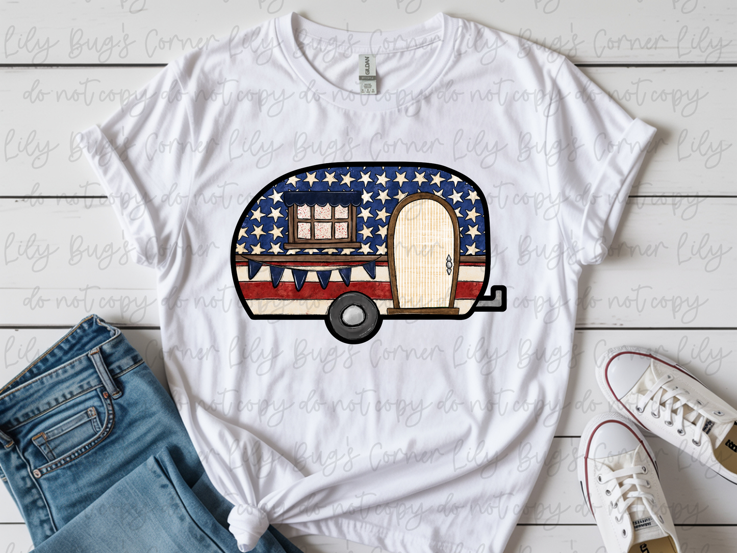 Vintage Patriotic Camper Shirt
