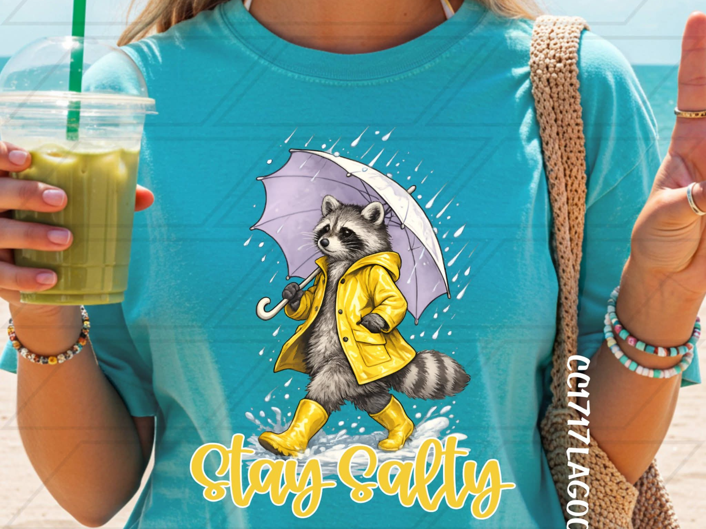 Stay Salty Raccoon Graphic Tee