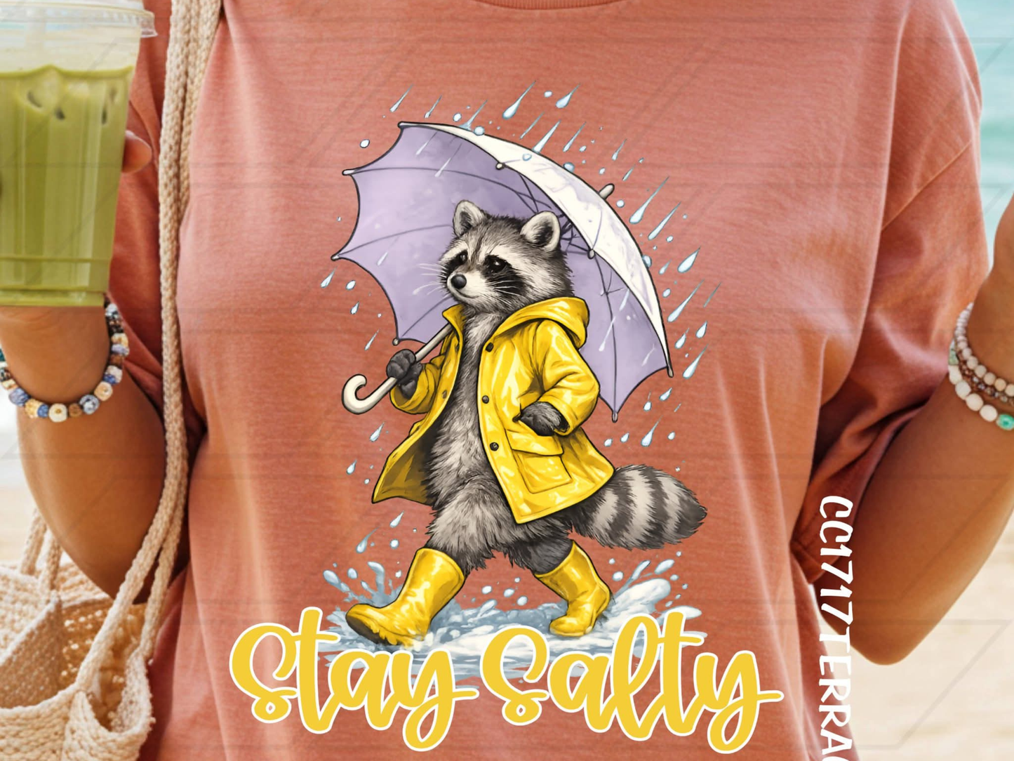 Stay Salty Raccoon Graphic Tee