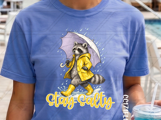Stay Salty Raccoon Graphic Tee