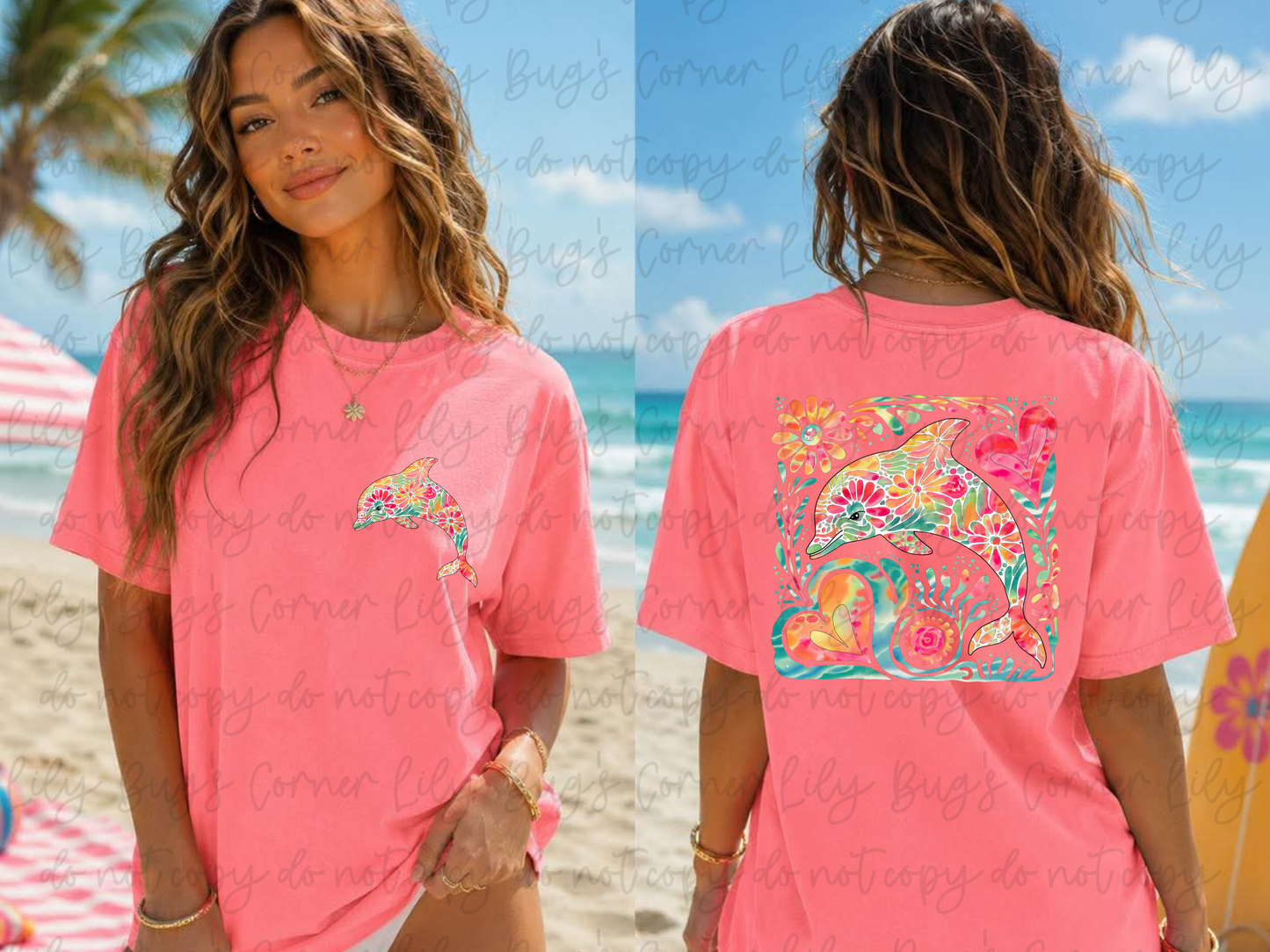 Floral Dolphin Graphic Tee | Under the Sea Collection