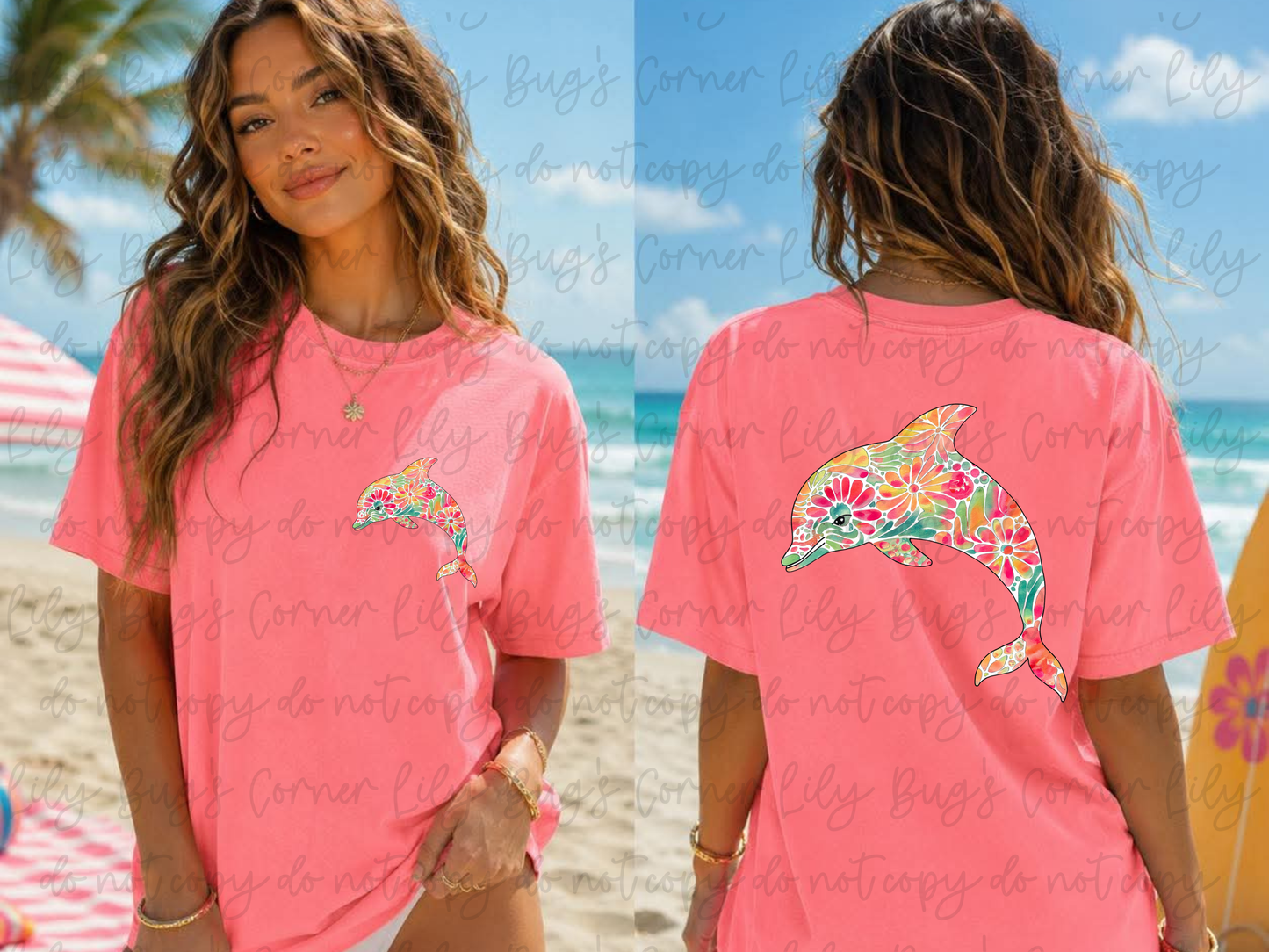 Floral Dolphin Graphic Tee | Under the Sea Collection