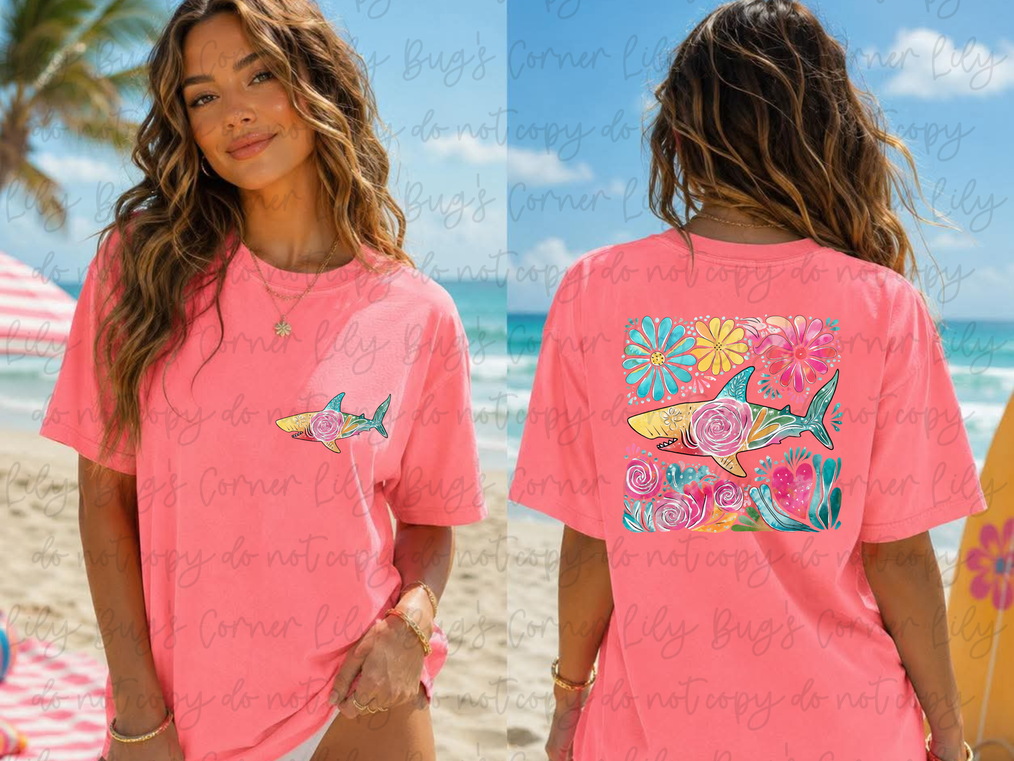 Floral Shark Graphic Tee | Under the Sea Collection