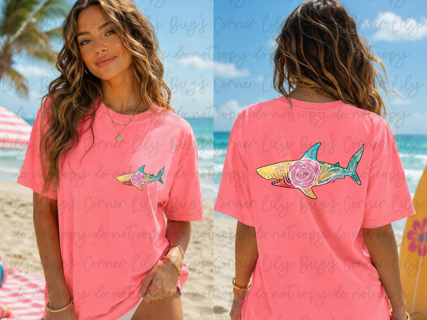 Floral Shark Graphic Tee | Under the Sea Collection