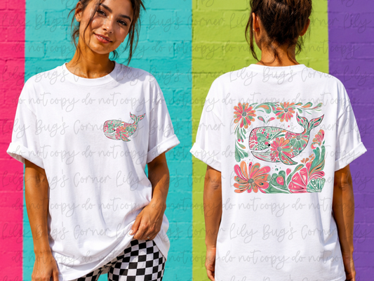 Floral Whale Graphic Tee | Under the Sea Collection