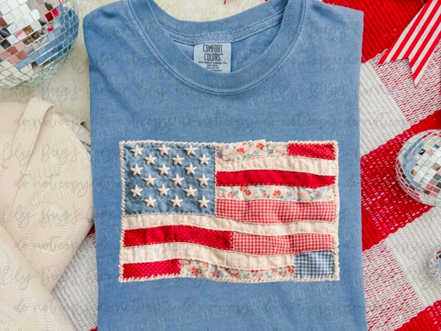 Vintage Patchwork American Flag Shirt