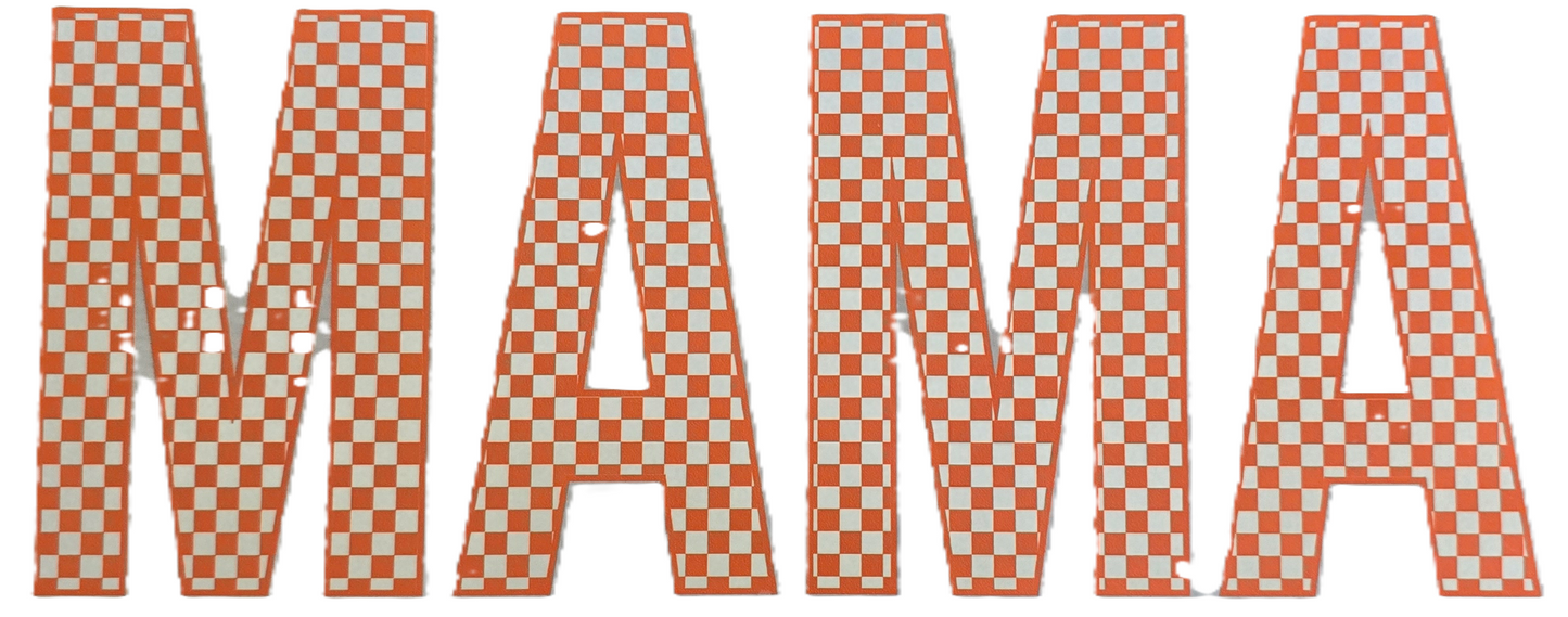 Orange and White Checkered Mama Tshirt