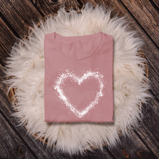 Sparkle Heart Shirt – Minimal Valentine Heart Graphic Tee