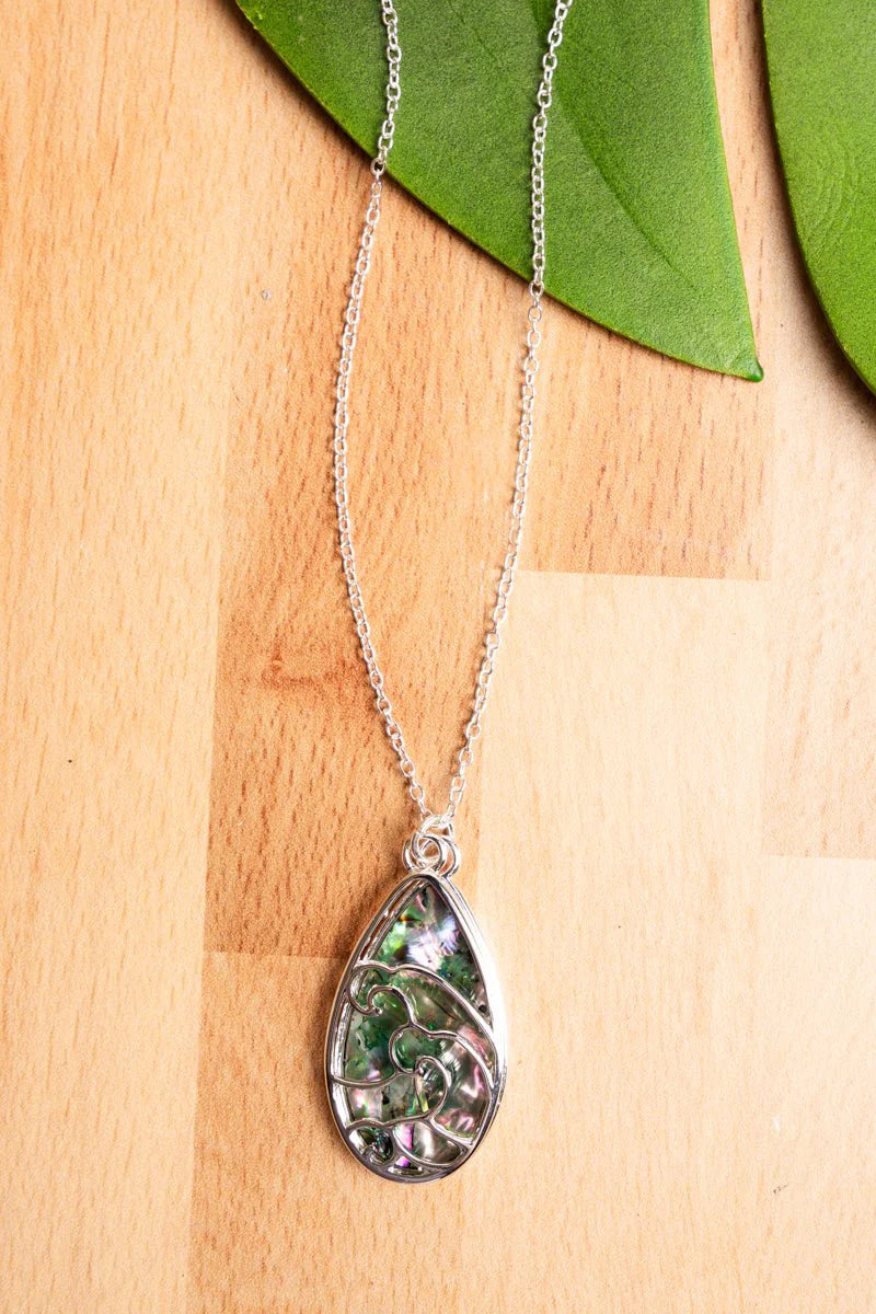 Sarina Beach Abalone Wave Necklace