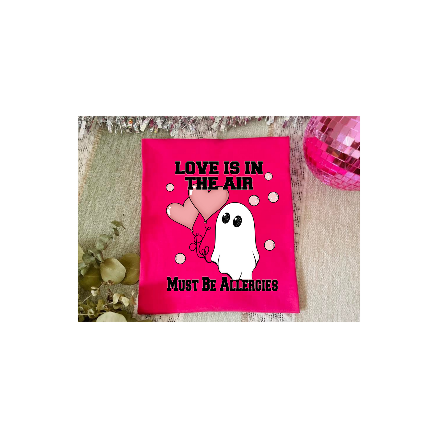 Love Is in the Air Shirt – Funny Valentine Ghost Graphic Tee