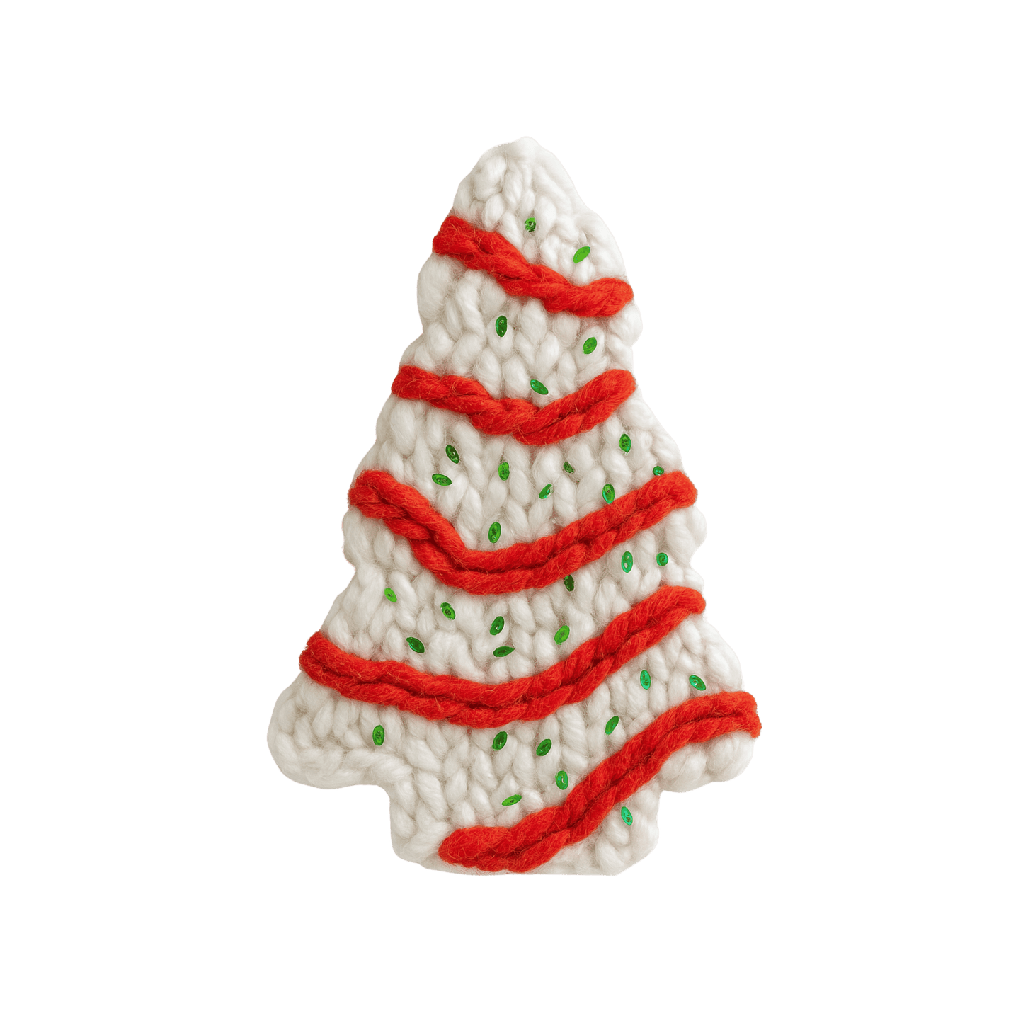 Cozy Christmas Tree Cake T-Shirt | Faux Yarn Holiday Tree Cake Design | Simple Festive Christmas Tee