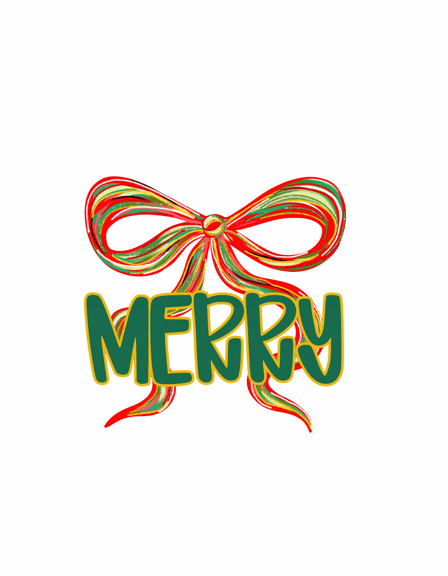 Merry Christmas Bow T-Shirt | Festive Coquette Holiday Tee | Cute Retro Ribbon Graphic Shirt