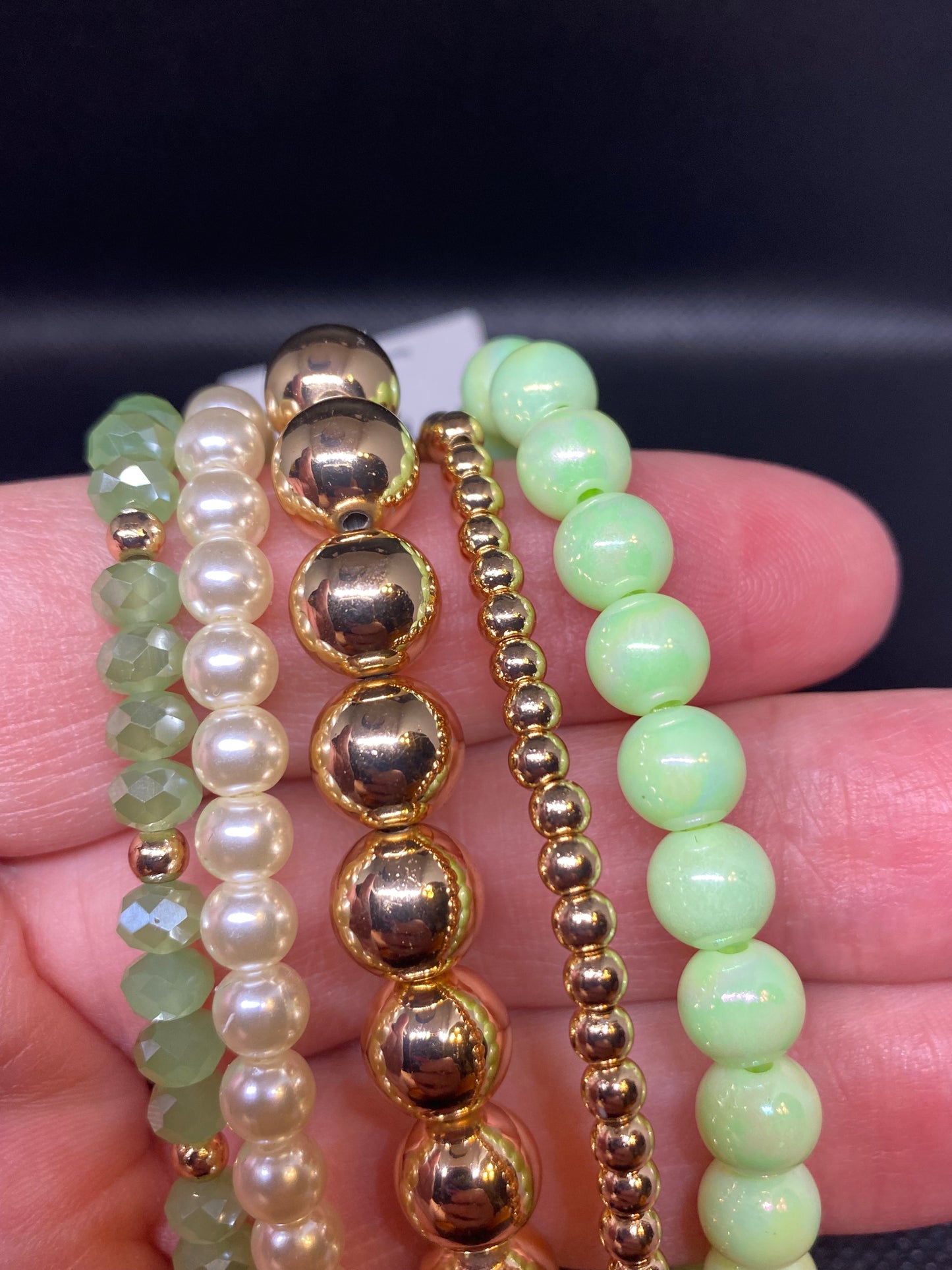 Green Kyra Beaded Bracelet Set