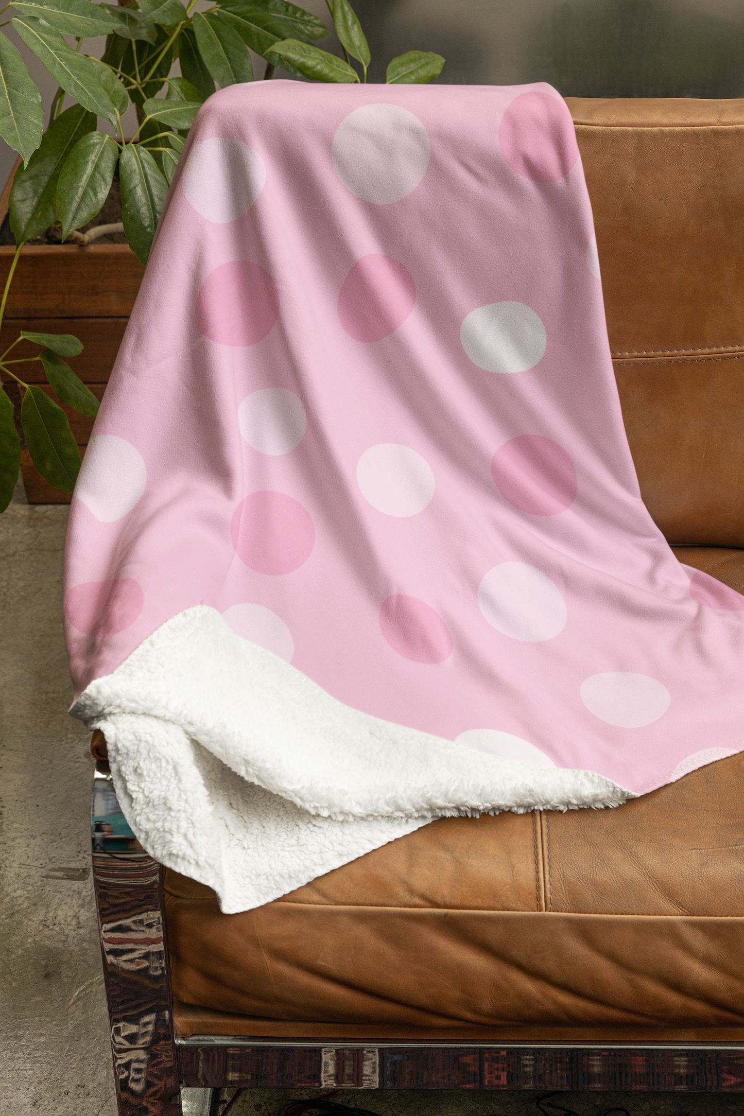 Pink Polka Dot Blanket | Velveteen Plush Throw, Soft Nursery Decor