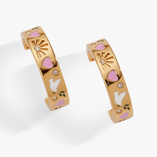 'Pray, Wait and Trust' Hoop Earrings